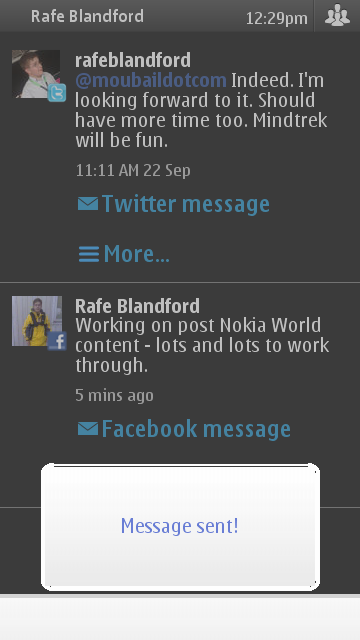 Screenshot from Nokia Social walk through